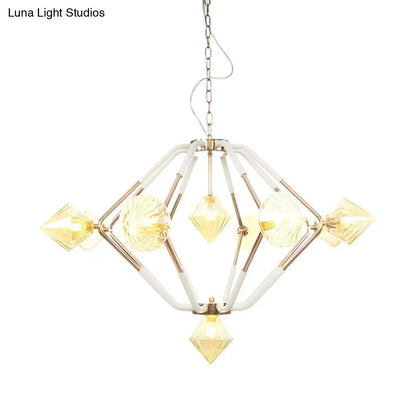 Lámpara de techo cónica moderna de cristal ámbar - Lámpara de techo de 10 luces para dormitorio