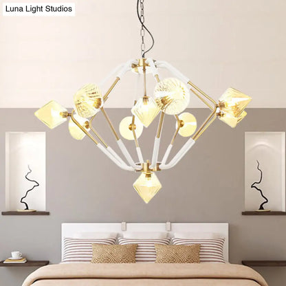 Lámpara de techo cónica moderna de cristal ámbar - Lámpara de techo de 10 luces para dormitorio