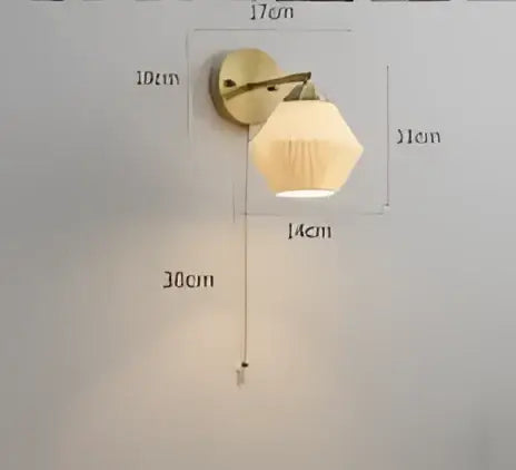 Vintage brass wall lamp with warm frosted glass shade modern amber led wall lamp for bedroom use