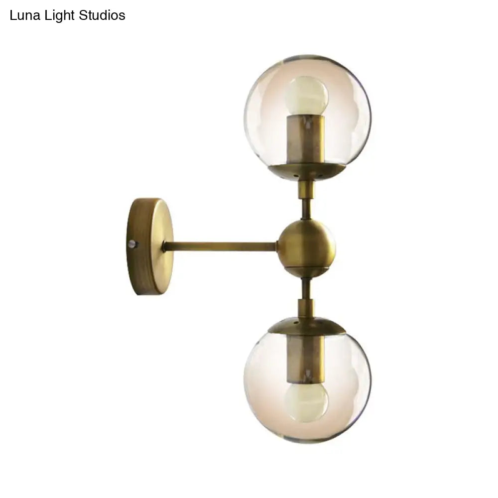 DecorBites™ DecorBites™ Modern Amber Glass Wall Sconce in Gold for Bedroom Lighting
