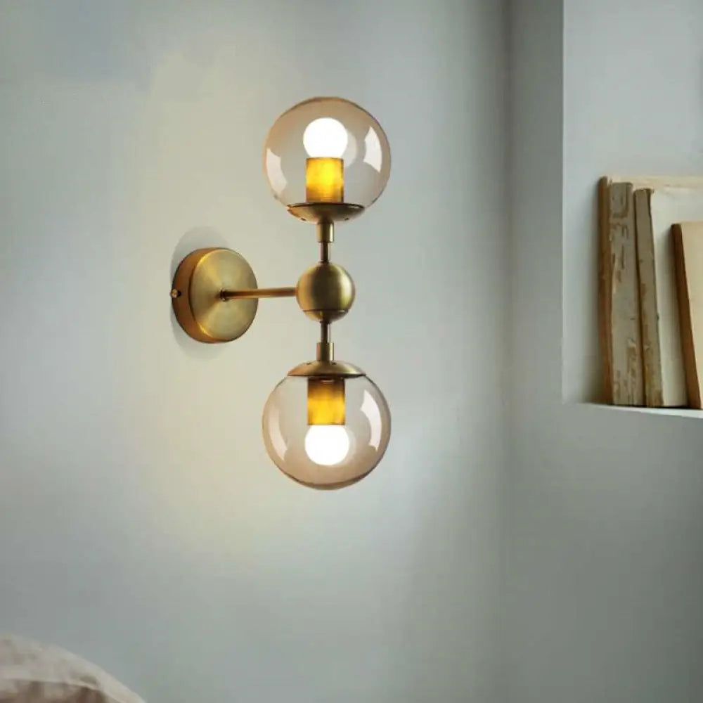 DecorBites™ DecorBites™ Modern Amber Glass Wall Sconce in Gold for Bedroom Lighting