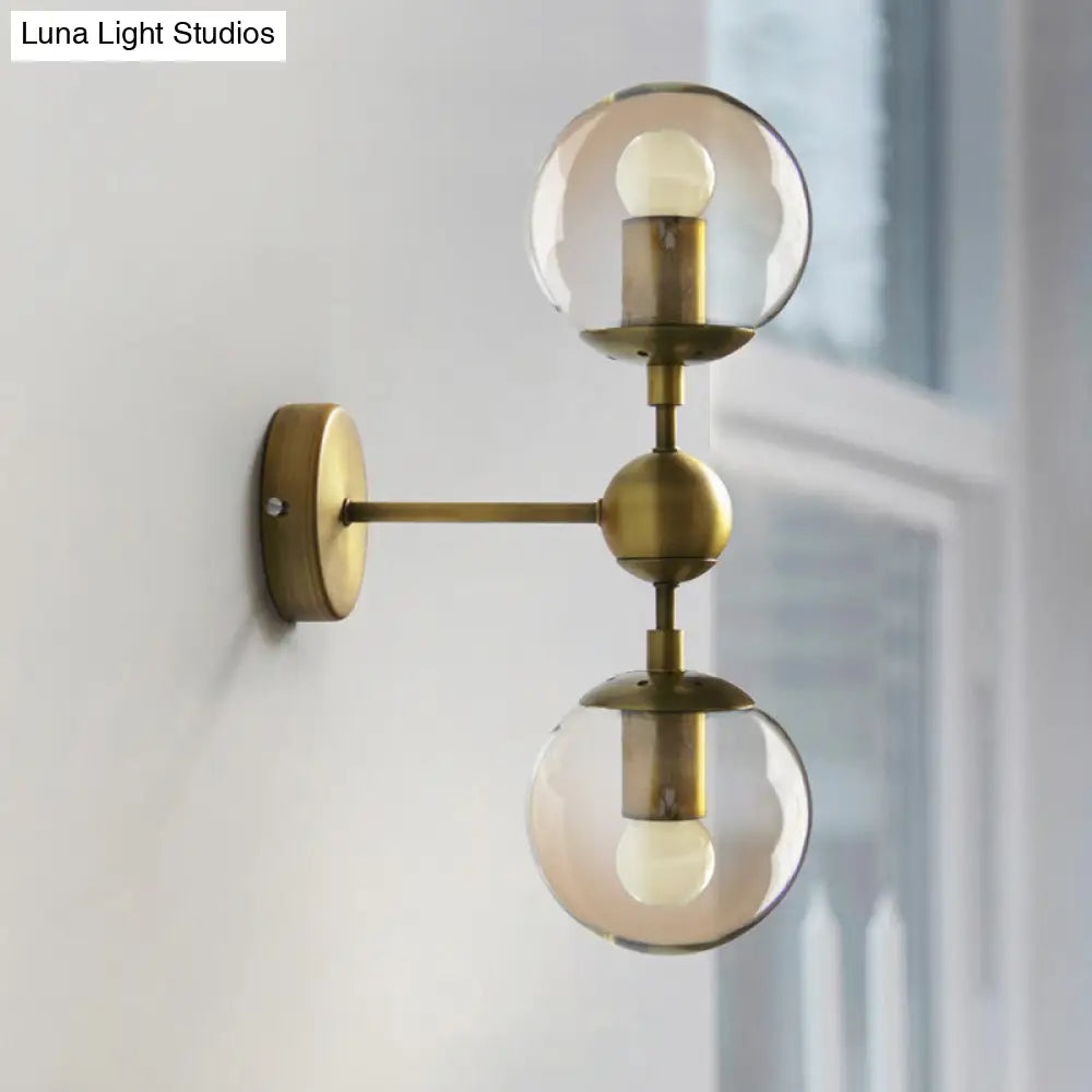 DecorBites™ DecorBites™ Modern Amber Glass Wall Sconce in Gold for Bedroom Lighting