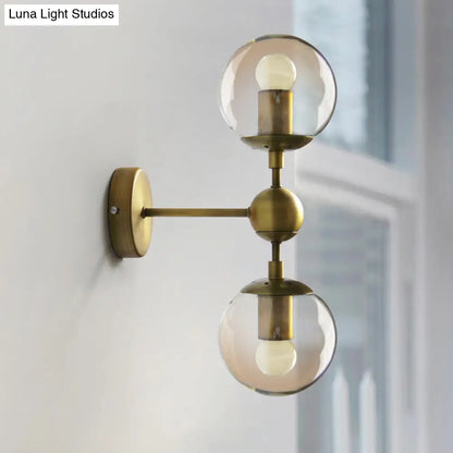 DecorBites™ DecorBites™ Modern Amber Glass Wall Sconce in Gold for Bedroom Lighting