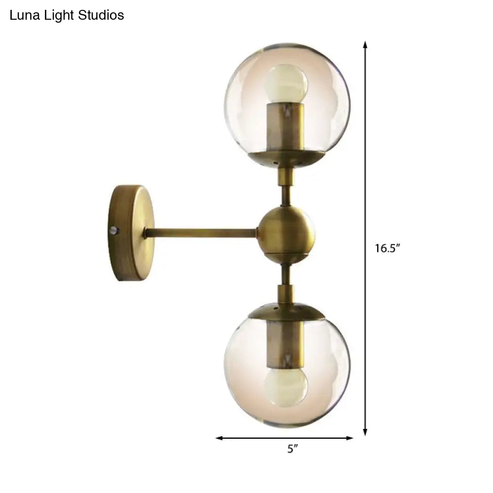DecorBites™ DecorBites™ Modern Amber Glass Wall Sconce in Gold for Bedroom Lighting