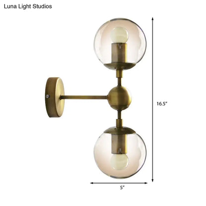 DecorBites™ DecorBites™ Modern Amber Glass Wall Sconce in Gold for Bedroom Lighting