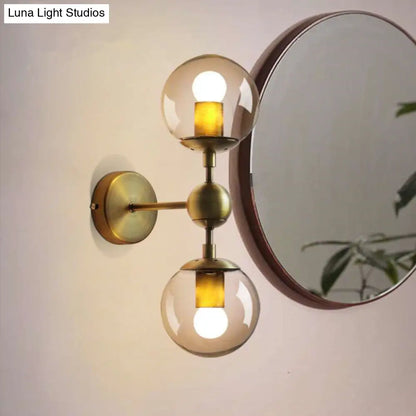 DecorBites™ DecorBites™ Modern Amber Glass Wall Sconce in Gold for Bedroom Lighting