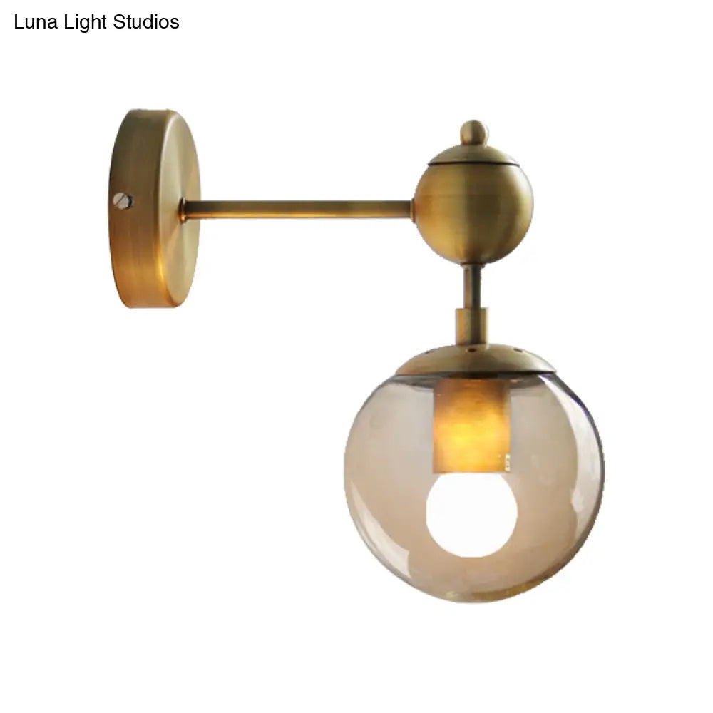 DecorBites™ DecorBites™ Modern Amber Glass Wall Sconce in Gold for Bedroom Lighting