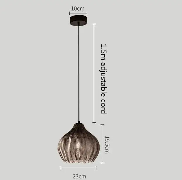 A modern black pendant light with woven textured shade and adjustable cord for decorbites amber gray glass pendant light