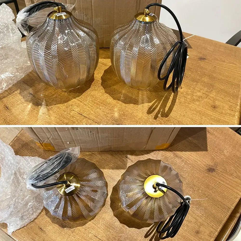 Clear glass pendant light with gold top and black cord for modern amber gray glass pendant light dining room decorbites amber gray