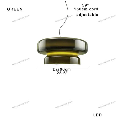 Modern amber green glass pendant light with sleek tiered design and adjustable 150cm cord for dining room decorbites amber green