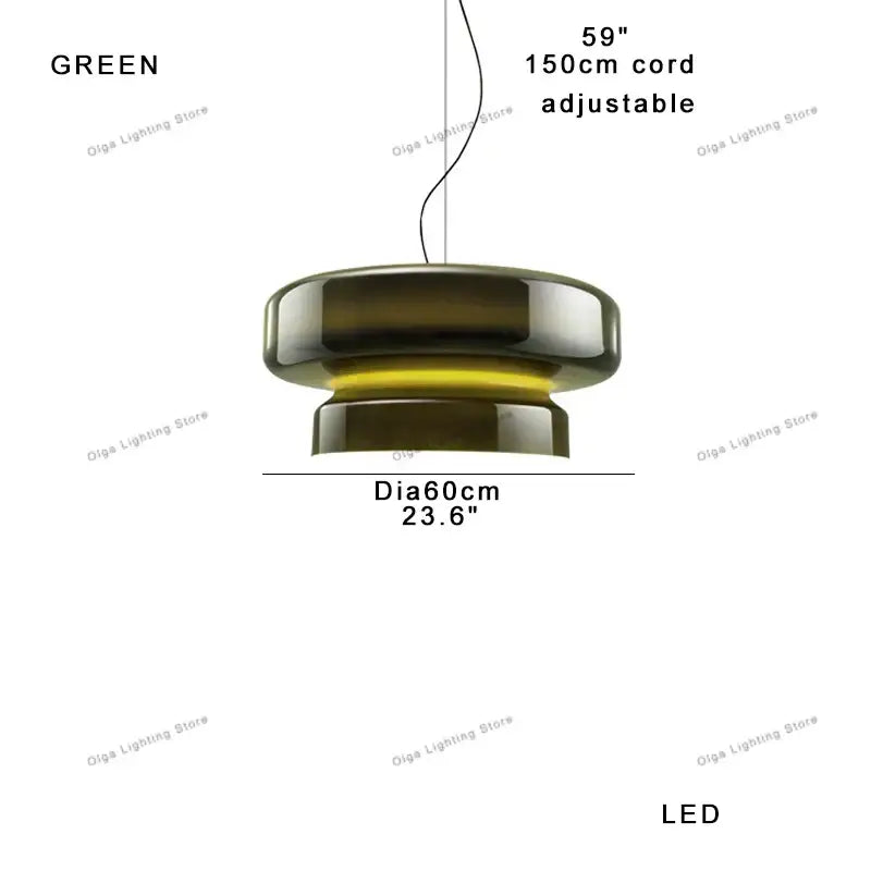 Modern amber green glass pendant light with sleek tiered design and adjustable 150cm cord for dining room decorbites amber green