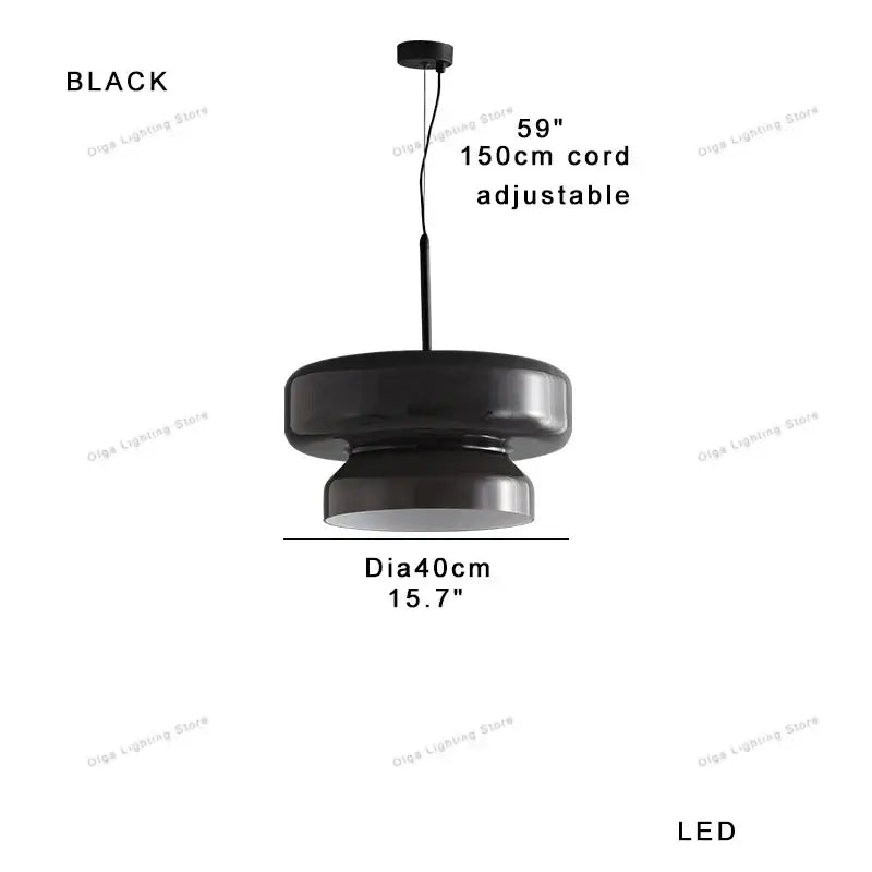 Modern amber green glass pendant light with black tiered glass design and adjustable 150cm cord for dining room decorbites amber green