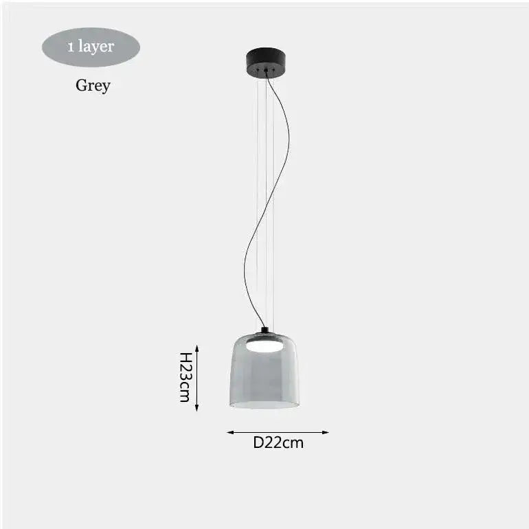 Modern grey pendant light with sleek translucent glass shade and black metal hardware for dining room decorbites levels colorful glass