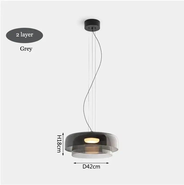 Modern amber layered glass pendant light with sleek translucent grey glass and black metal hardware for dining room decorbites levels colorful design
