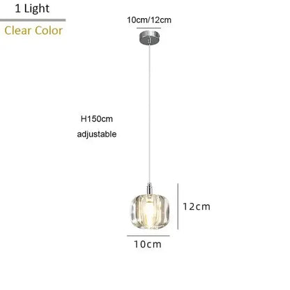 Modern amber and smoke crystal staircase chandelier featuring a clear faceted pendant light with adjustable height