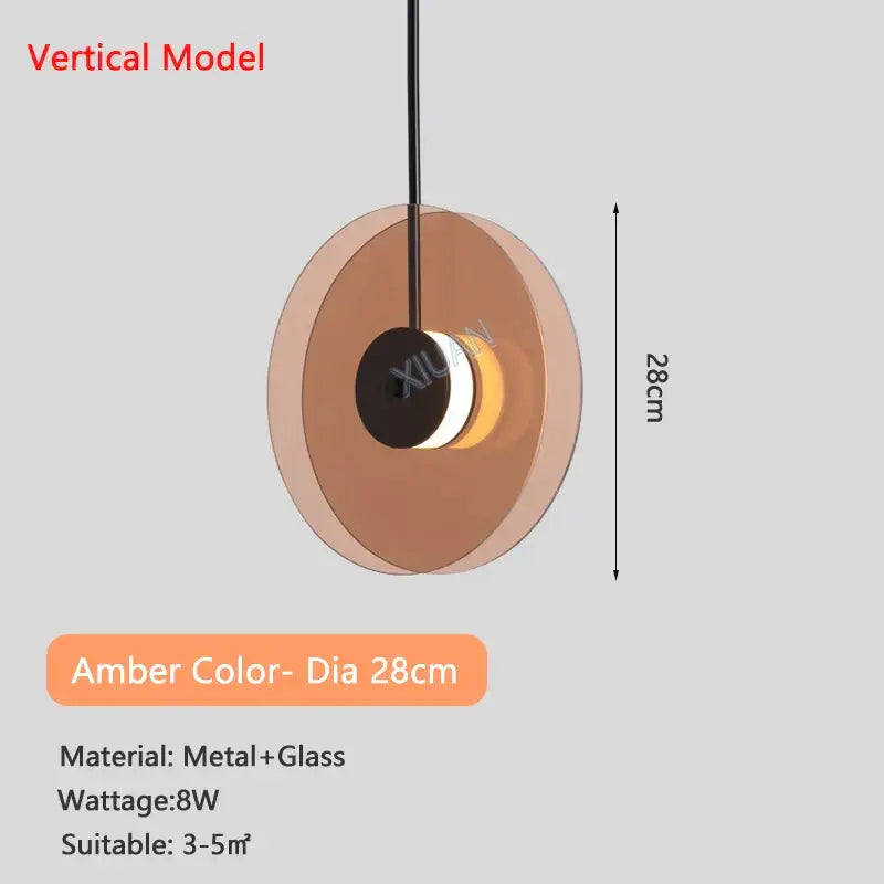 Modern amber smoke gray glass pendant lamp with amber-colored circular shade metal and glass construction for dining room decorbites amber smoke