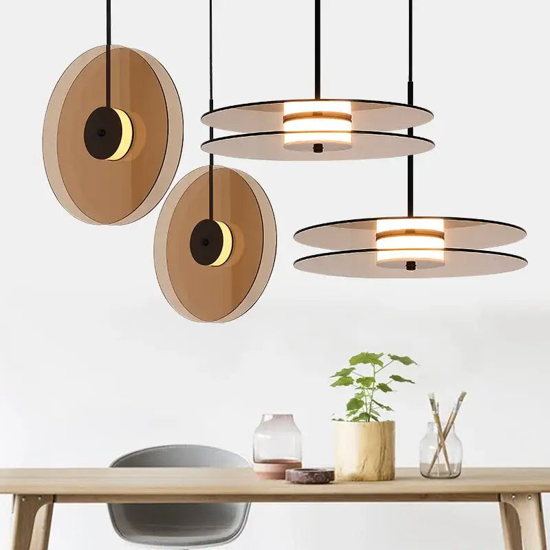Modern amber smoke gray glass pendant lamp with translucent amber smoke shades and black metal frames for dining room decorbites amber smoke