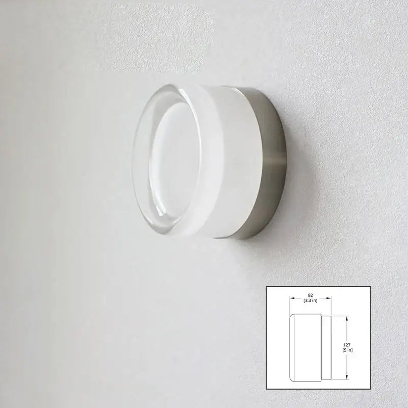 Modern amber and white glass sconce led wall lamp with frosted diffuser and brushed metal base for living room