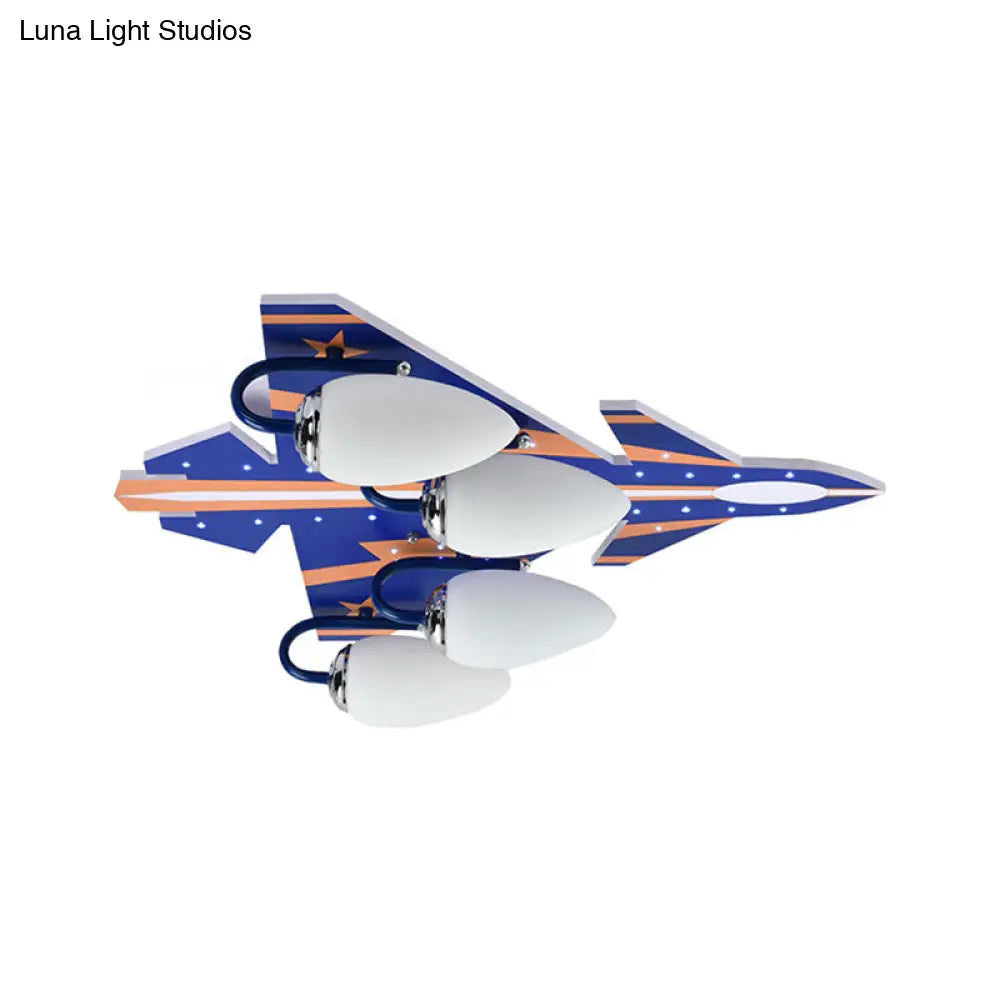 ديكور بايتس™ ديكور بايتس™ مصباح سقف خشبي على الطراز الأمريكي الحديث - مصباح سقف لغرفة الدراسة، 4 مصابيح