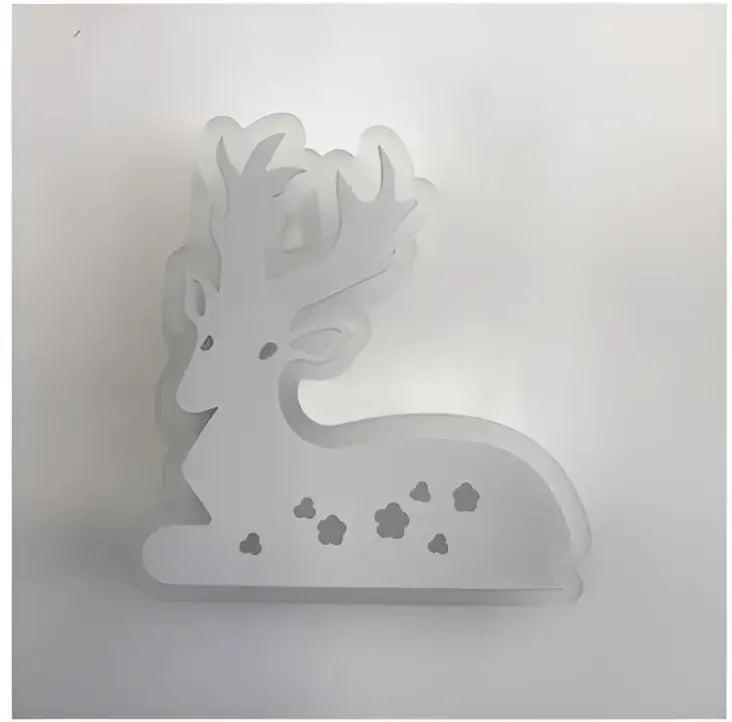 Translucent white acrylic deer wall light with floral cut-out patterns modern decorbites kids led bedroom decorbites kids led kids led wall