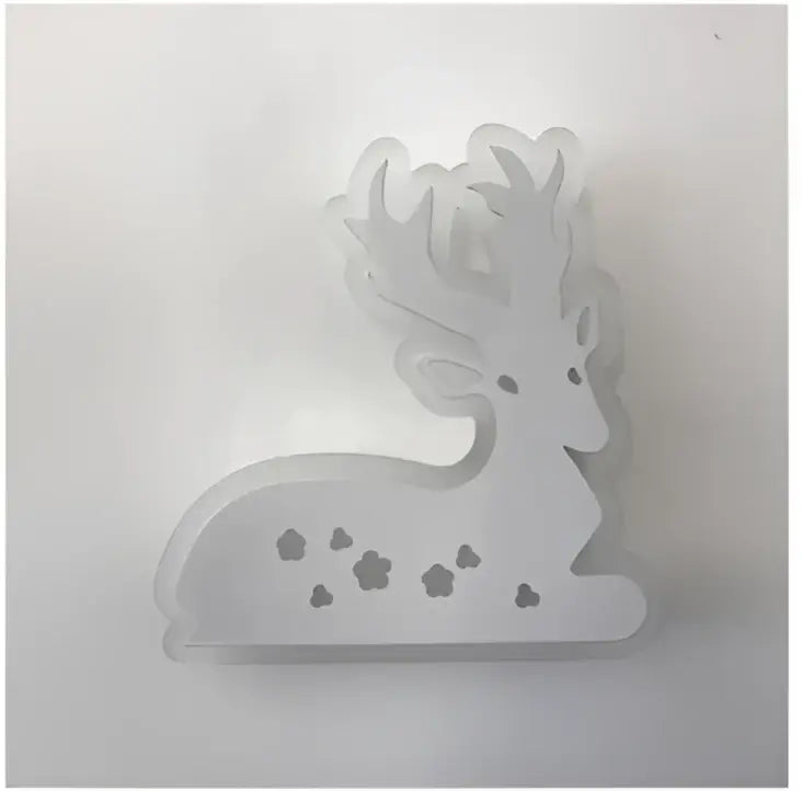 Modern animal acrylic kids led wall light in translucent white with floral cut-out decorbites kids led bedroom decor