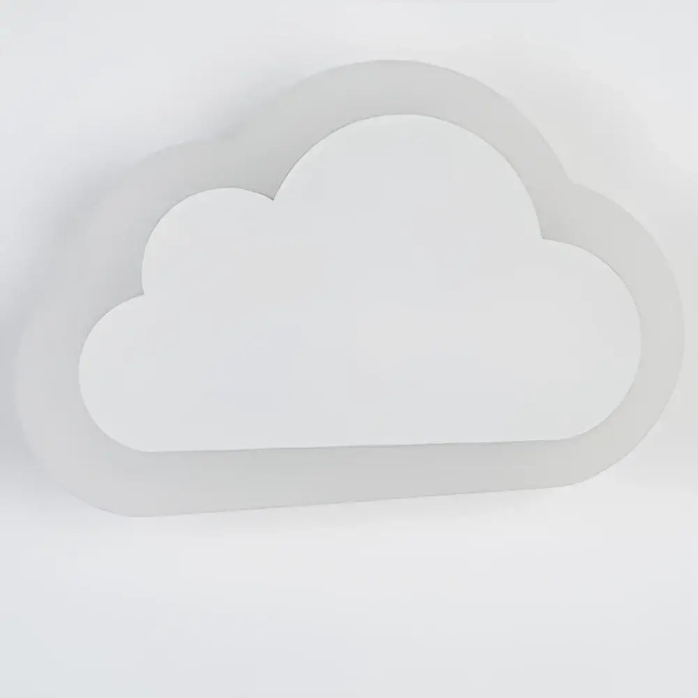 A translucent white cloud-shaped acrylic cookie cutter with a smooth finish for modern kids led wall light decorbites kids led wall decor