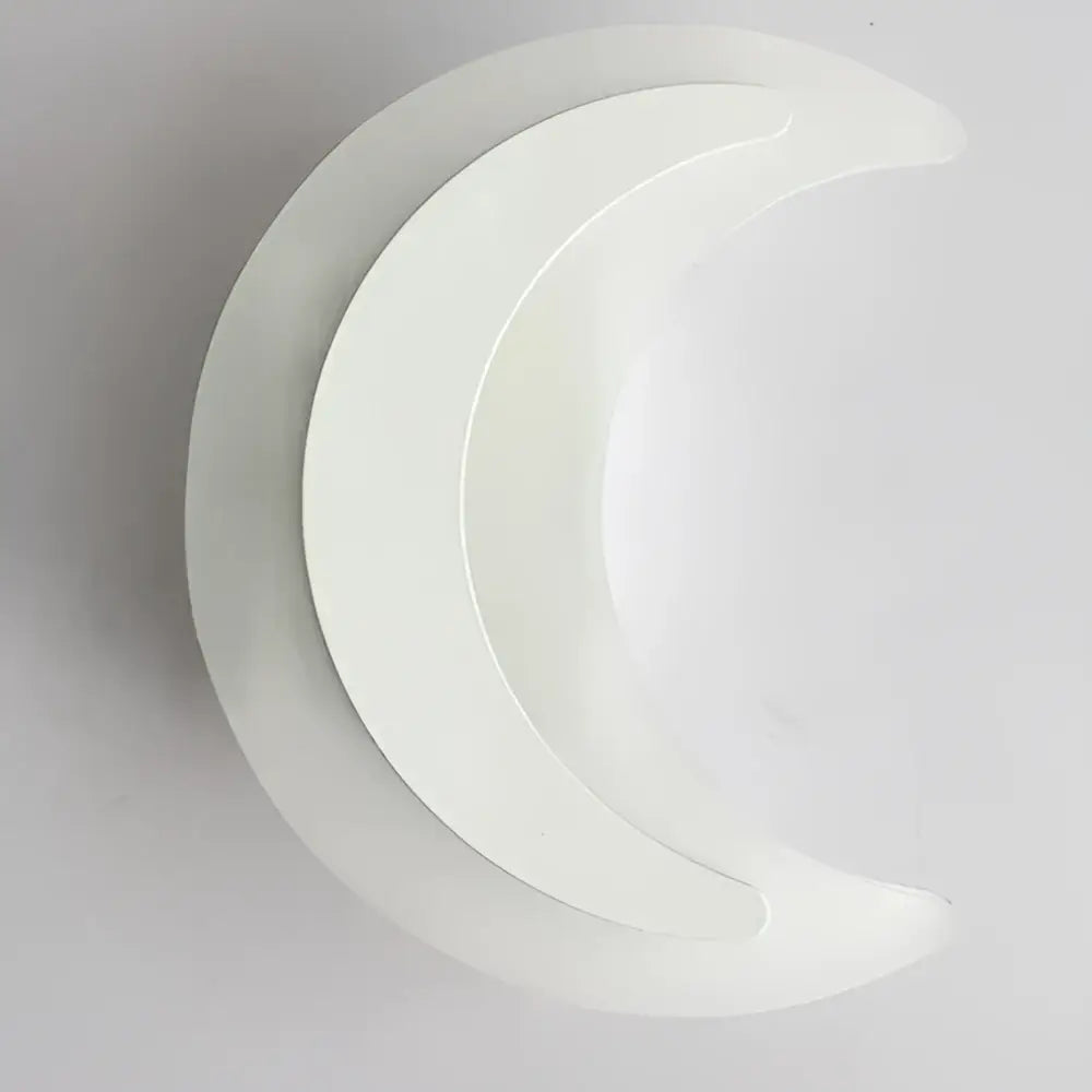 Modern animal acrylic kids led wall light with white translucent crescent shape and smooth glossy finish for decorbites kids led decor