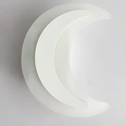 Modern animal acrylic kids led wall light with white translucent crescent shape and smooth glossy finish for decorbites kids led decor
