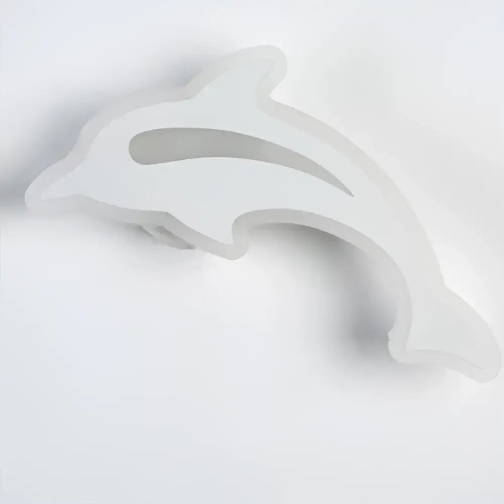 White plastic dolphin-shaped cookie cutter for decorbites kids led wall light modern animal acrylic kids led wall decor