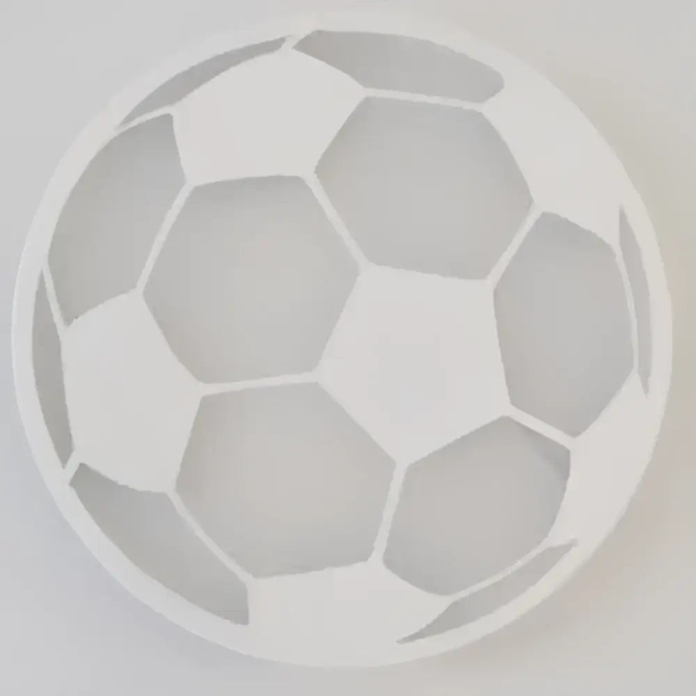 Modern animal acrylic white soccer ball kids led wall light with hexagon and pentagon cut-out decorbites kids led wall decor