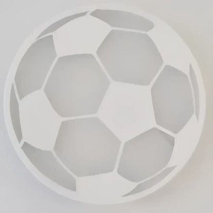 Modern animal acrylic white soccer ball kids led wall light with hexagon and pentagon cut-out decorbites kids led wall decor