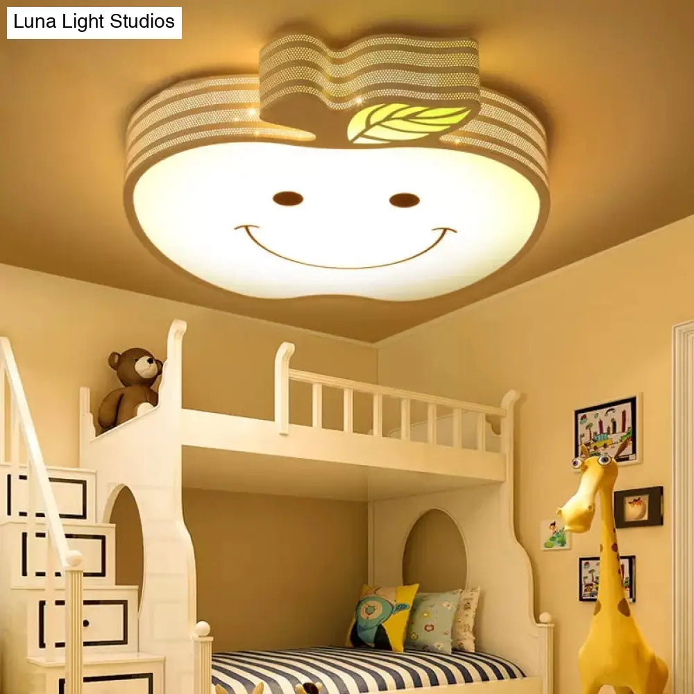 DecorBites™ DecorBites™ Modern Apple Flush Mount Light: Acrylic Metal Nordic Style Ceiling Fixture for Living Rooms