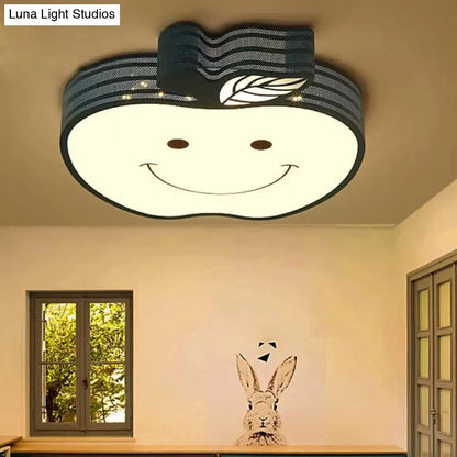 DecorBites™ DecorBites™ Modern Apple Flush Mount Light: Acrylic Metal Nordic Style Ceiling Fixture for Living Rooms