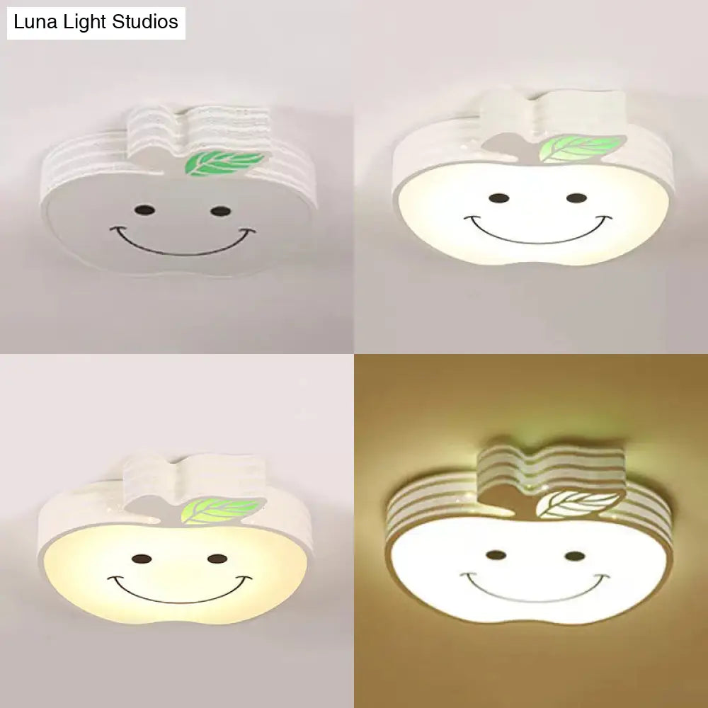 DecorBites™ DecorBites™ Modern Apple Flush Mount Light: Acrylic Metal Nordic Style Ceiling Fixture for Living Rooms