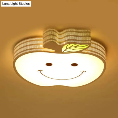 DecorBites™ DecorBites™ Modern Apple Flush Mount Light: Acrylic Metal Nordic Style Ceiling Fixture for Living Rooms