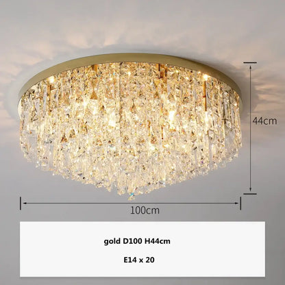 Modern art deco gold crystal steel led ceiling chandelier with cascading prisms for dining room decorbites crystal steel