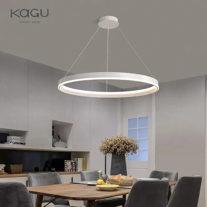 Modern artistic black chandelier with white circular led pendant light for living room decorbites artistic black design