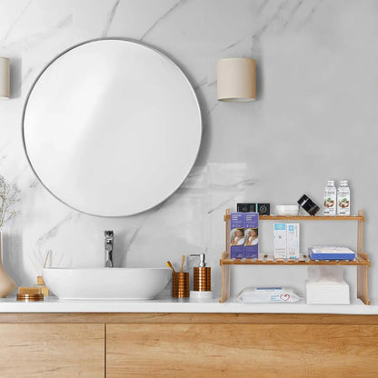 Modern Bamboo 2-Tier Plant Display Stand