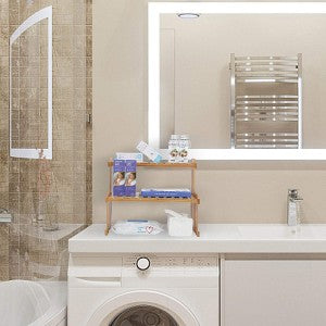 Modern Bamboo 2-Tier Plant Display Stand