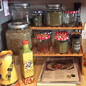 Modern Bamboo 2-Tier Plant Display Stand