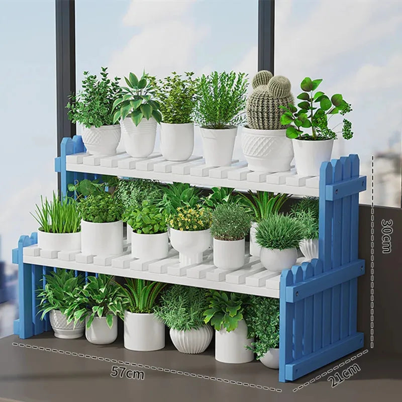 Modern Bamboo 2-Tier Plant Display Stand - C 2 Tier 57CM / CHINA