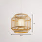 Modern Bamboo Hanging Pendant Light - Elegant Single Restaurant Ceiling Lamp in Wood