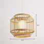 Modern Bamboo Hanging Pendant Light - Elegant Single Restaurant Ceiling Lamp in Wood