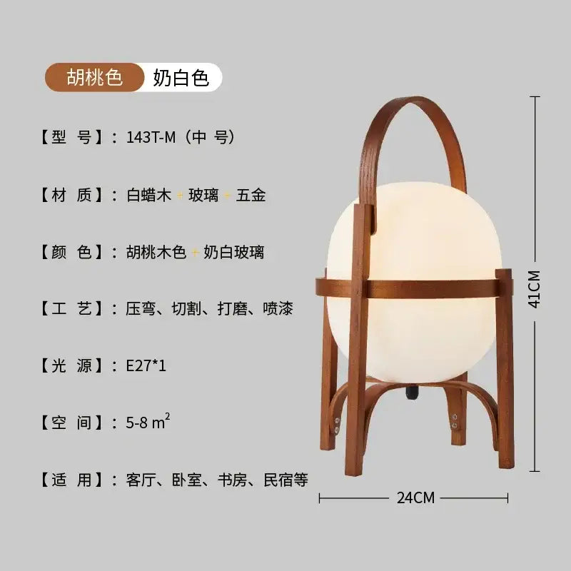 Modern bamboo led desk lamp with a frosted white glass globe and curved wooden frame for stylish decorbites bamboo led use
