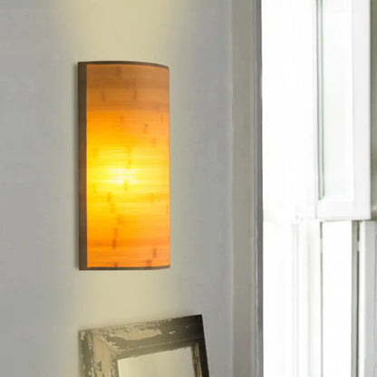 DecorBites™ DecorBites™ Modern Bamboo Wall Sconce Light Fixture - Wood Semicylinder Design, 2-Bulb Lighting for Living Room