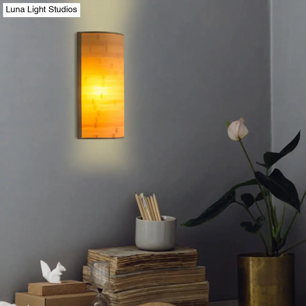 DecorBites™ DecorBites™ Modern Bamboo Wall Sconce Light Fixture - Wood Semicylinder Design, 2-Bulb Lighting for Living Room