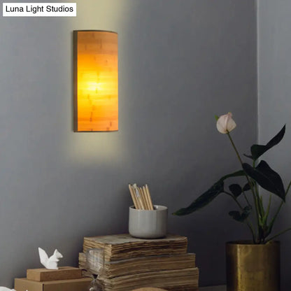 DecorBites™ DecorBites™ Modern Bamboo Wall Sconce Light Fixture - Wood Semicylinder Design, 2-Bulb Lighting for Living Room