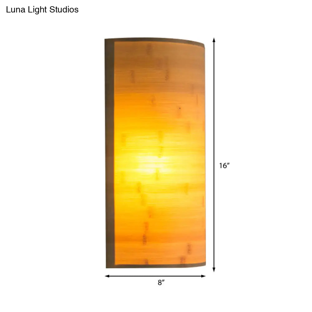 DecorBites™ DecorBites™ Modern Bamboo Wall Sconce Light Fixture - Wood Semicylinder Design, 2-Bulb Lighting for Living Room