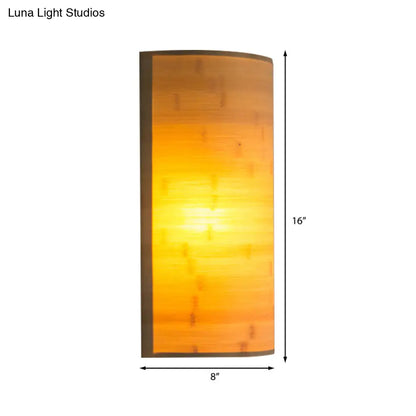 DecorBites™ DecorBites™ Modern Bamboo Wall Sconce Light Fixture - Wood Semicylinder Design, 2-Bulb Lighting for Living Room