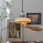 Modern bauhaus cream glass led chandelier with translucent glass pendant and chrome metal fixture for dining room lighting